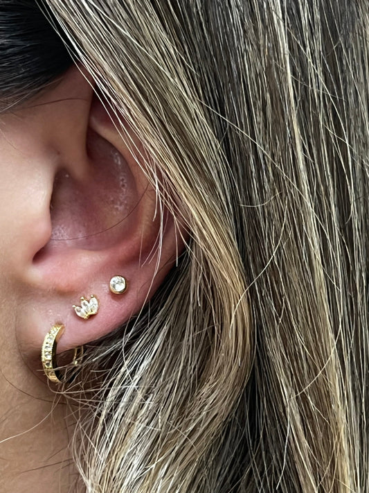 Tiny 3 CZ Post Earring: Gold Vermeil (EG3/504) Earrings athenadesigns