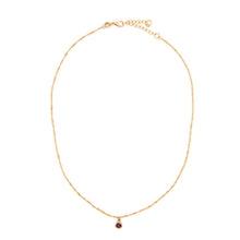 Load image into Gallery viewer, Round Bezel Birthstone Necklace - February Necklaces athenadesigns NBST02AM Amethyst Purple