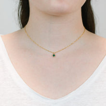 Load image into Gallery viewer, Round Bezel Birthstone Necklace - May Necklaces athenadesigns