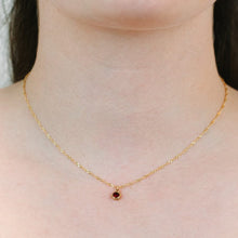 Load image into Gallery viewer, Round Bezel Birthstone Necklace - July Necklaces athenadesigns