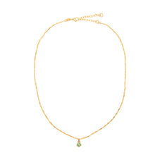 Load image into Gallery viewer, Round Bezel Birthstone Necklace - August Necklaces athenadesigns NBST08PD Peridot Green