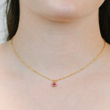 Load image into Gallery viewer, Round Bezel Birthstone Necklace - October Necklaces athenadesigns