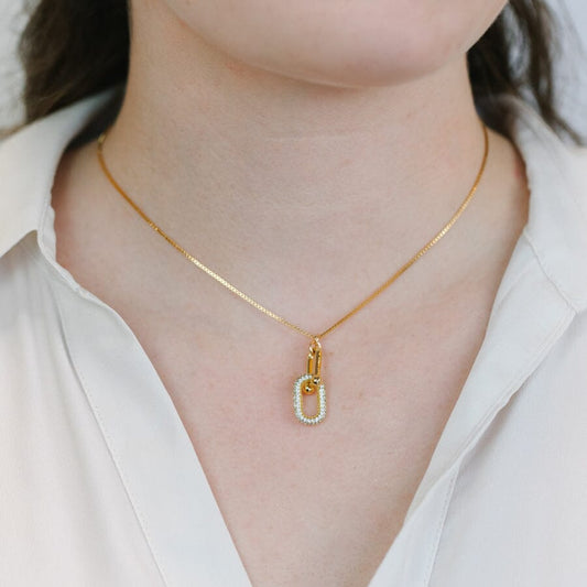 Clear CZ Link Necklace Necklaces athenadesigns