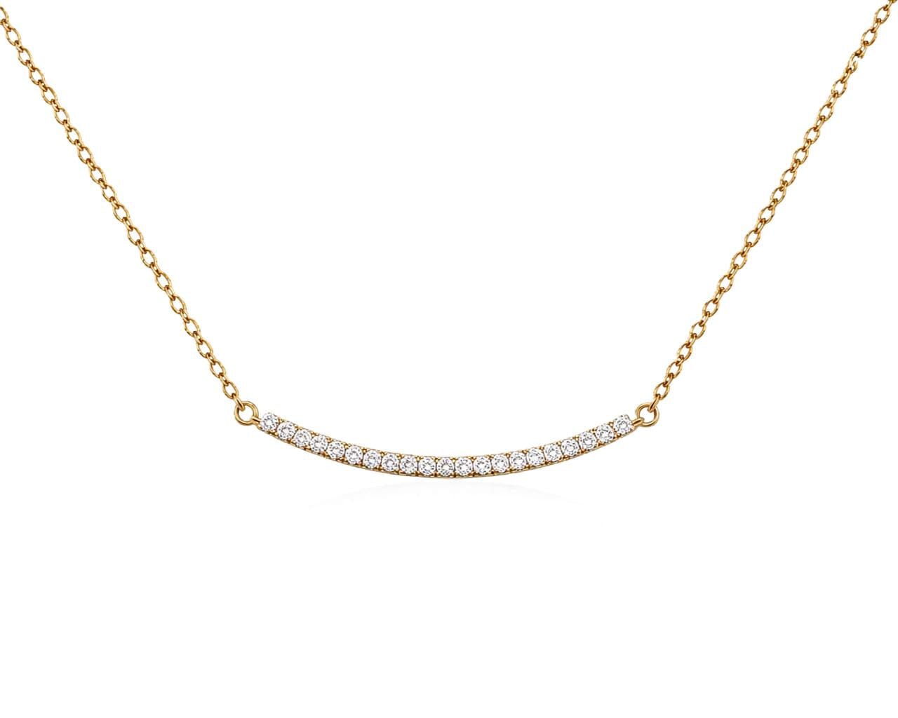 CZ Large Curved Necklace Necklaces Milaa NCG4058L Gold