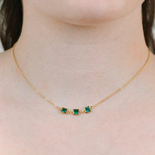 Load image into Gallery viewer, Triple Birthstone Necklace - May Necklaces athenadesigns