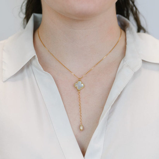Clover Lariat Necklace Necklaces athenadesigns