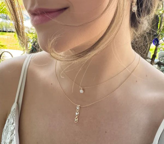 Triple Drop Opalite Link Necklace Necklaces athenadesigns
