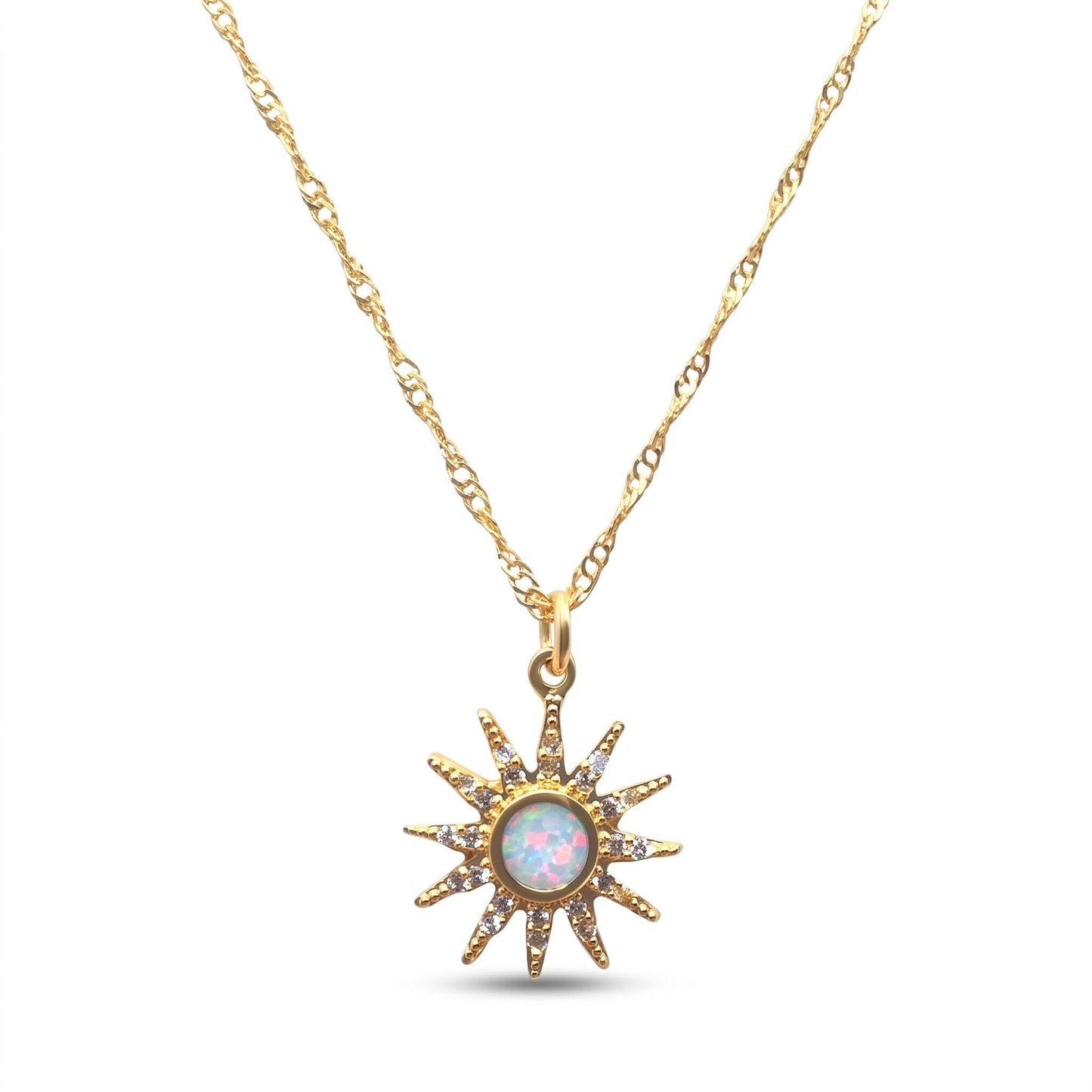 Opalite Starburst Pendant Necklace Necklaces athenadesigns NGCP45OP Opalite