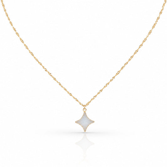 Etoile Druzy Necklace Necklaces Gems Ocean NGFC1297W White