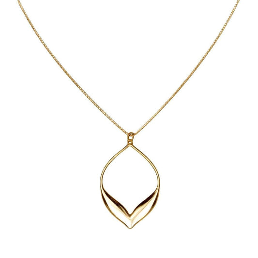 Falling Leaf Necklace Necklaces Iishii Designs NGL443LF Gold