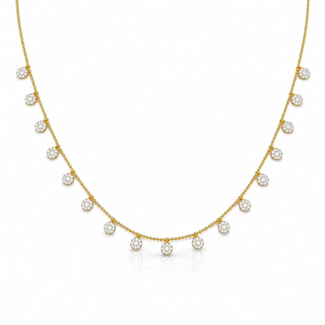 Petite Pave Lumina Necklace Necklaces Iishii Designs NGPV514 Gold