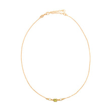 Load image into Gallery viewer, Square Bezel Birthstone Necklace - August Necklaces athenadesigns NGSB08PD Peridot Green
