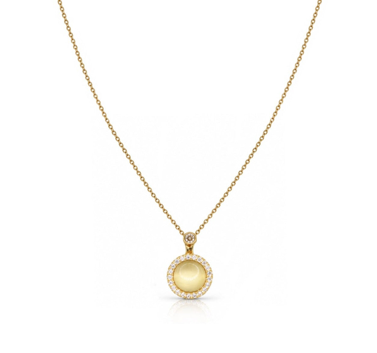 Cat Eye Stone Necklace Necklaces Everful NGST4131 Gold