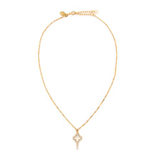 Load image into Gallery viewer, Clover & Pearl Lariat Necklace Necklaces athenadesigns NGT2CLV Gold