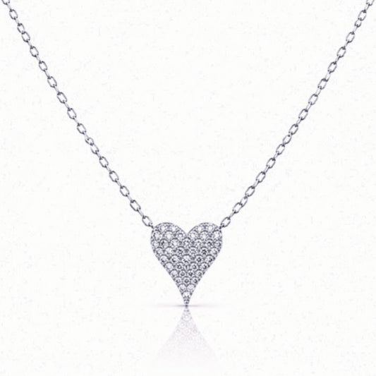 Petite Heart Pave Necklace Necklaces athenadesigns NSC45HRT/S