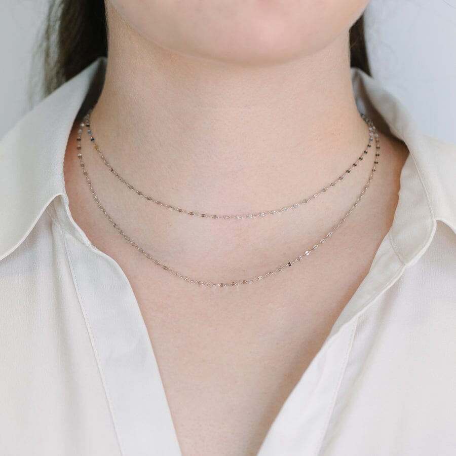 Silver Double Layer Necklace Necklaces athenadesigns