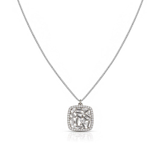 Vintage Square Necklace Necklaces Iishii NSP4585 Silver