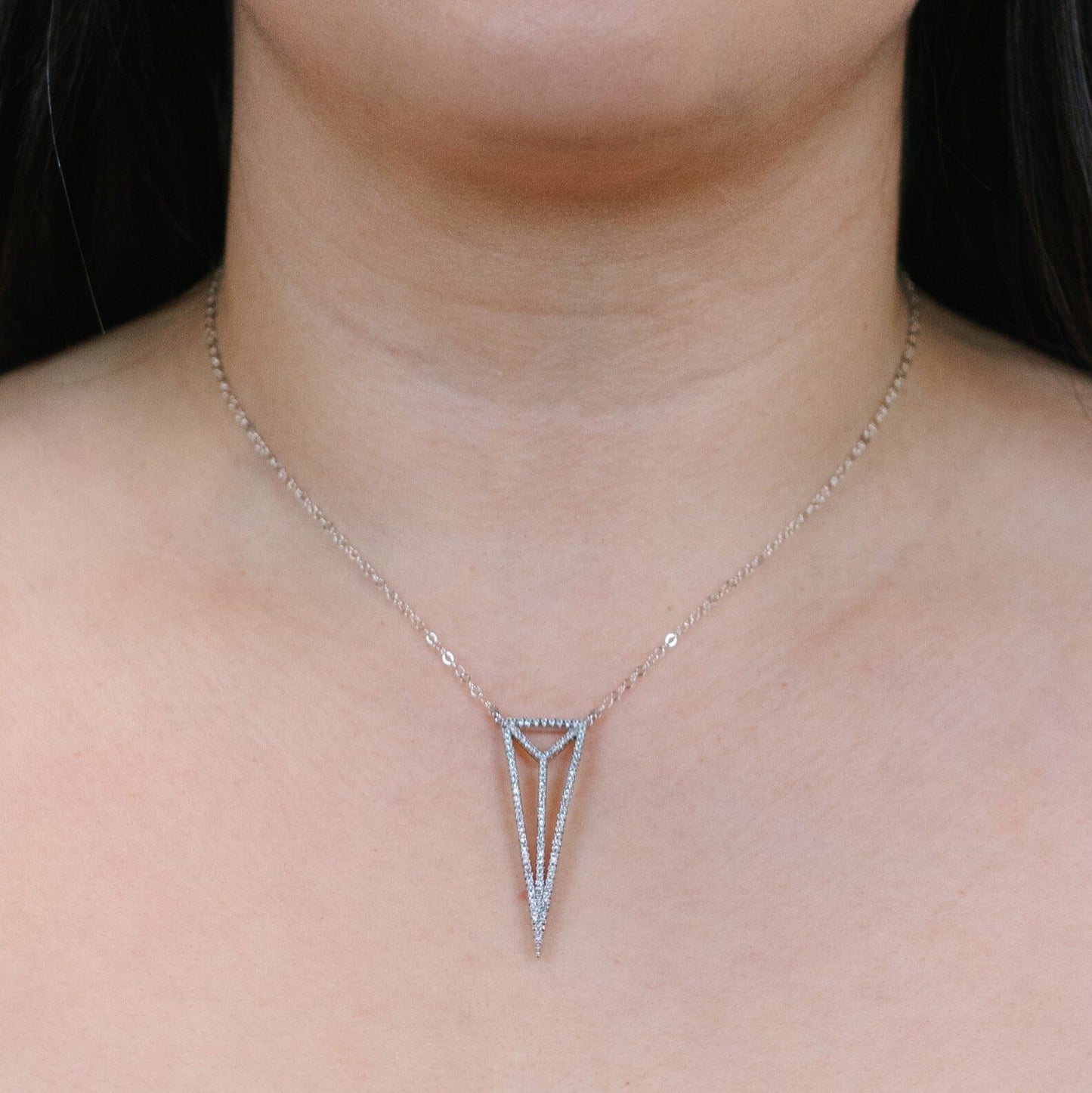 Reversible Pave V Necklace Necklaces Beads