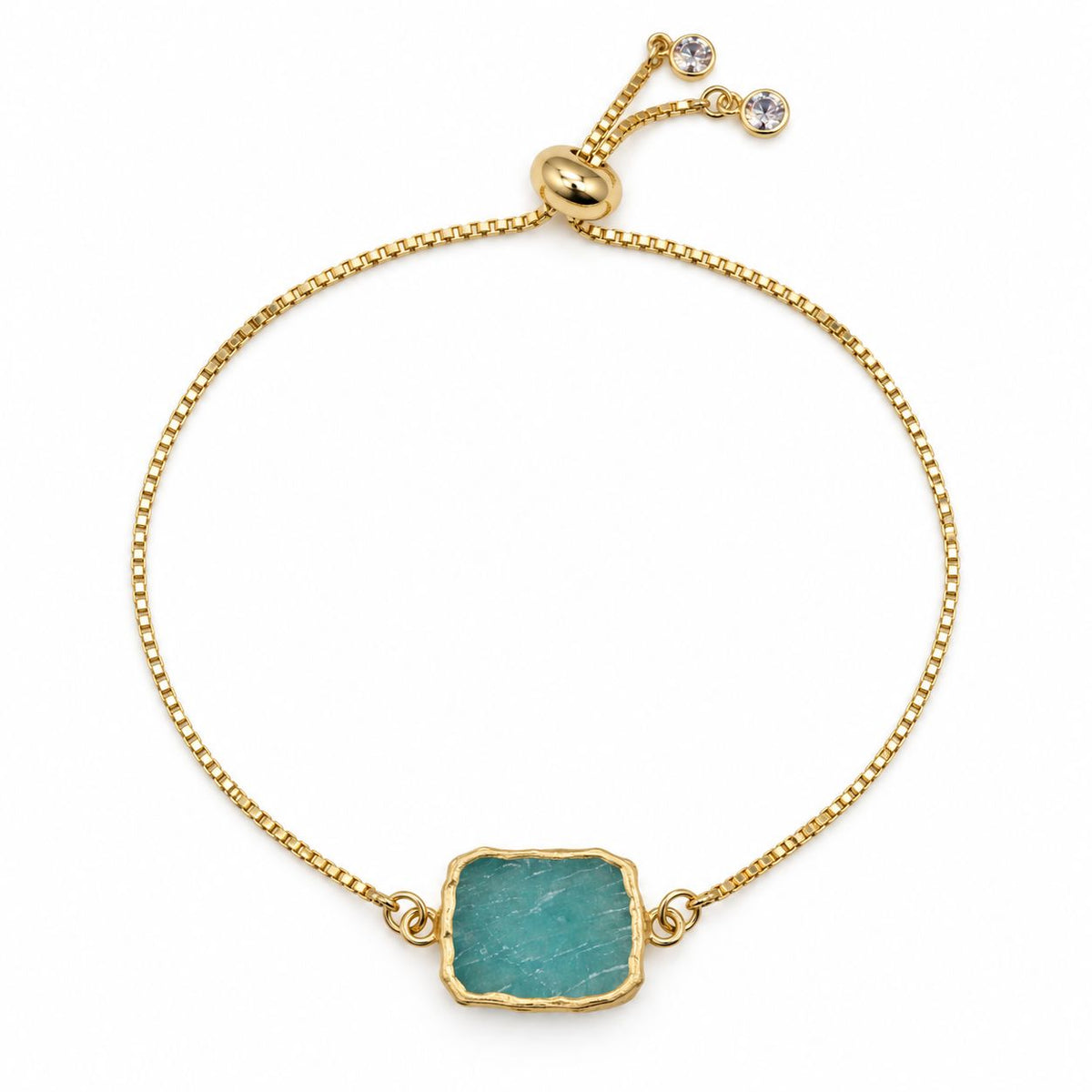 Electric Stone Pull Chain Bracelet Bracelet Athena Designs PBT748AZ Amazonite