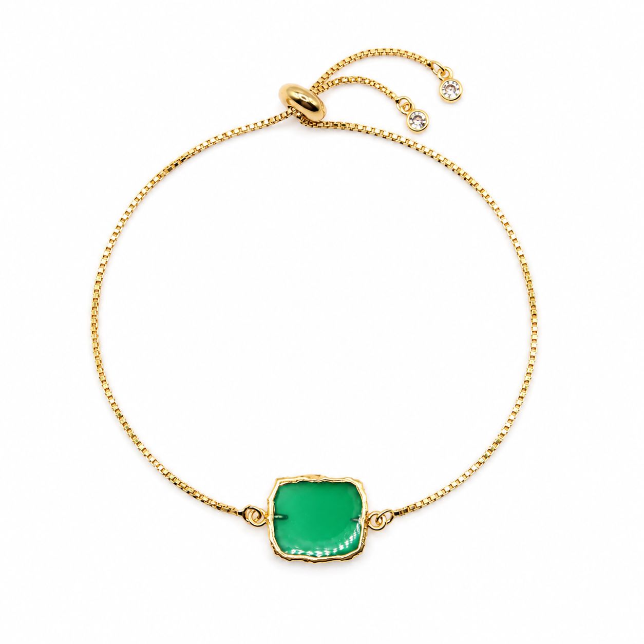 Verte Radiance Pull Chain Bracelet Bracelets Gems Ocean PGBT317GR Green