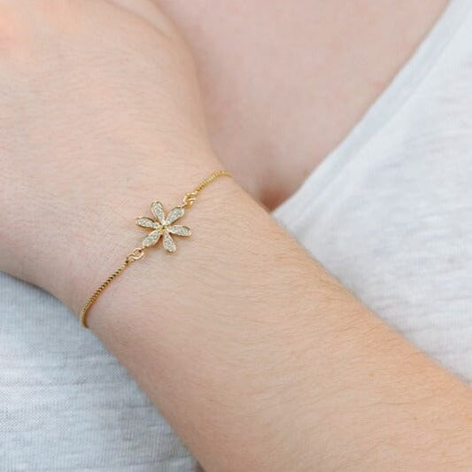Flower CZ Pull Chain Bracelet Bracelets athenadesigns