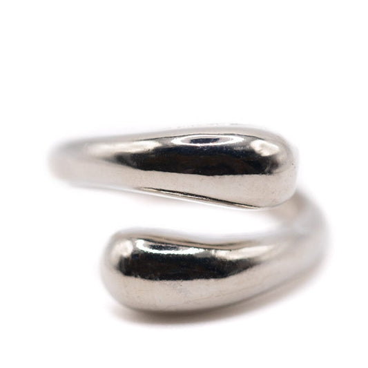 Double Teardrop Adjustable Ring: Silver Plated Rings Athena Designs R4008