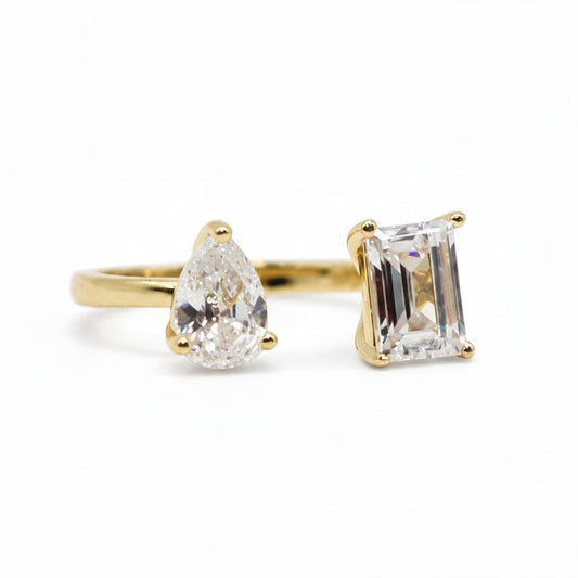CZ Pear & Rectangle Ring Rings Athena Designs RG2/4508
