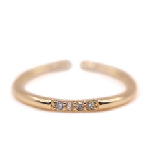 Load image into Gallery viewer, Double Thin Band with CZ Adjustable Ring - Two Tone Rings athenadesigns