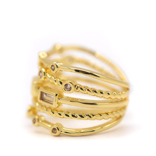 5 Row Adjustable CZ Ring Rings athenadesigns