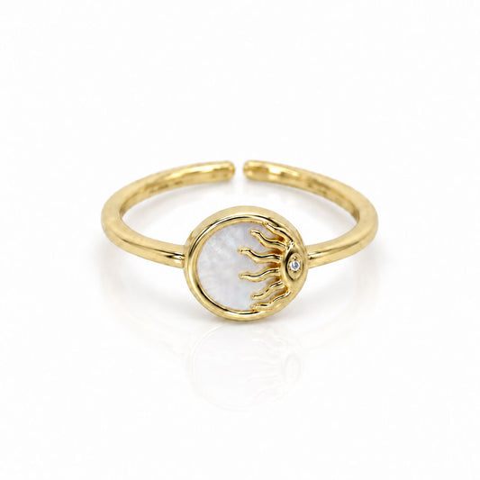 MOP Sun Ring Rings Beads RGF229R MOP/Gold
