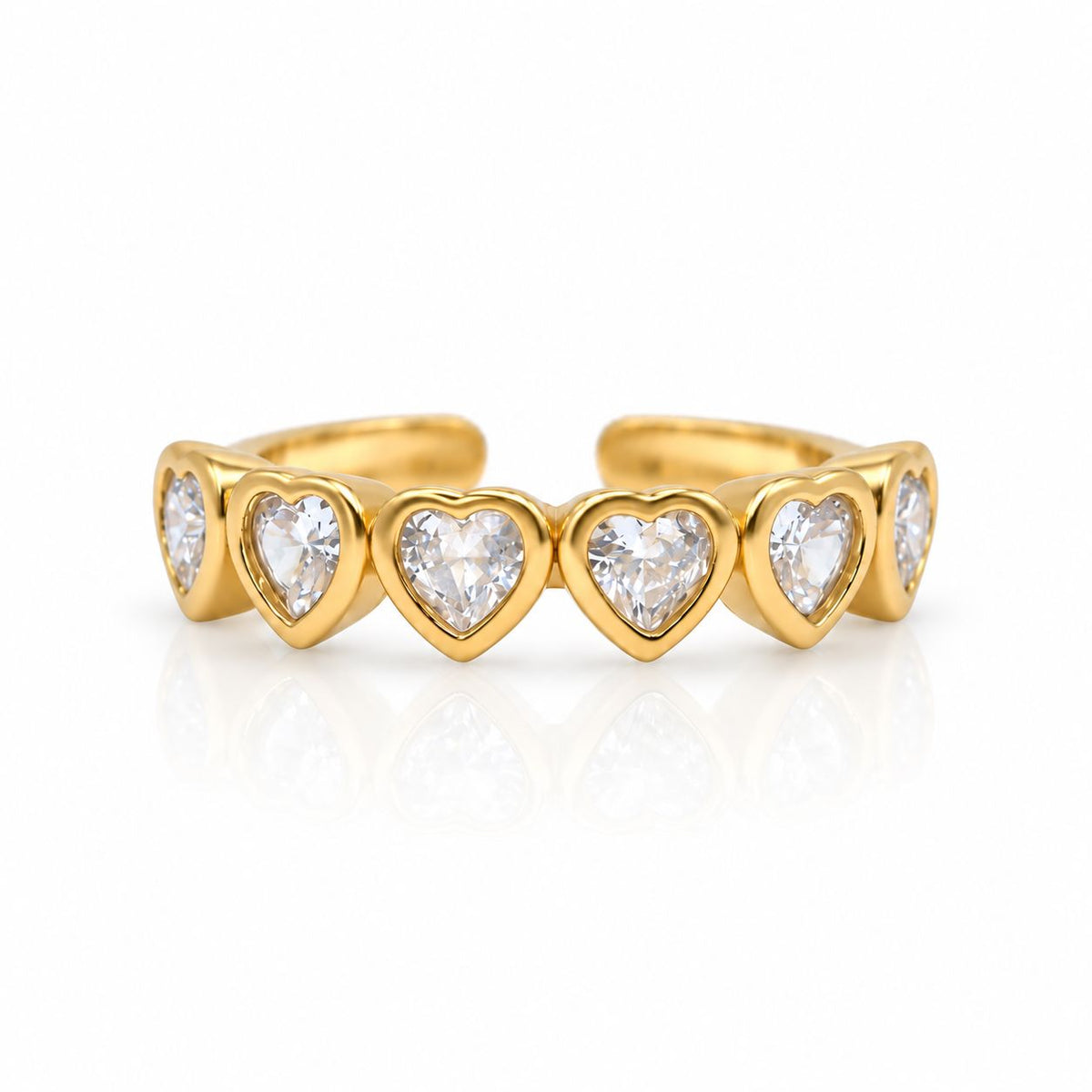 All Around Hearts Ring Rings Beads RGF4143 Gold