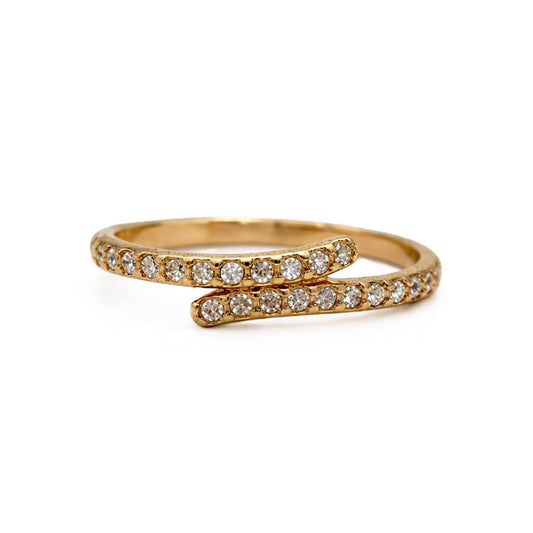 CZ Criss Cross Ring Rings Trend Lab RGG1807 Gold 7