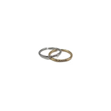 Load image into Gallery viewer, Double Thin Band with CZ Adjustable Ring - Two Tone Rings athenadesigns