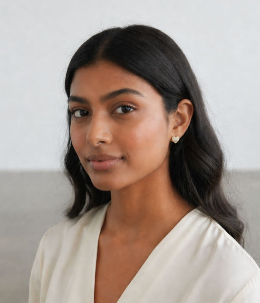 Pave Heart Studs Earrings RM