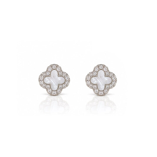 MOP Clover Studs Earrings Milaa EP35NMOP Silver
