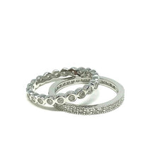 Load image into Gallery viewer, 2 Stack Crystal Ring: Sterling Silver (R2/455) Rings athenadesigns