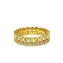Load image into Gallery viewer, 2 Stack Crystal Ring: Gold Vermeil (RG2/455) Rings athenadesigns Size 6:RG2/455/6