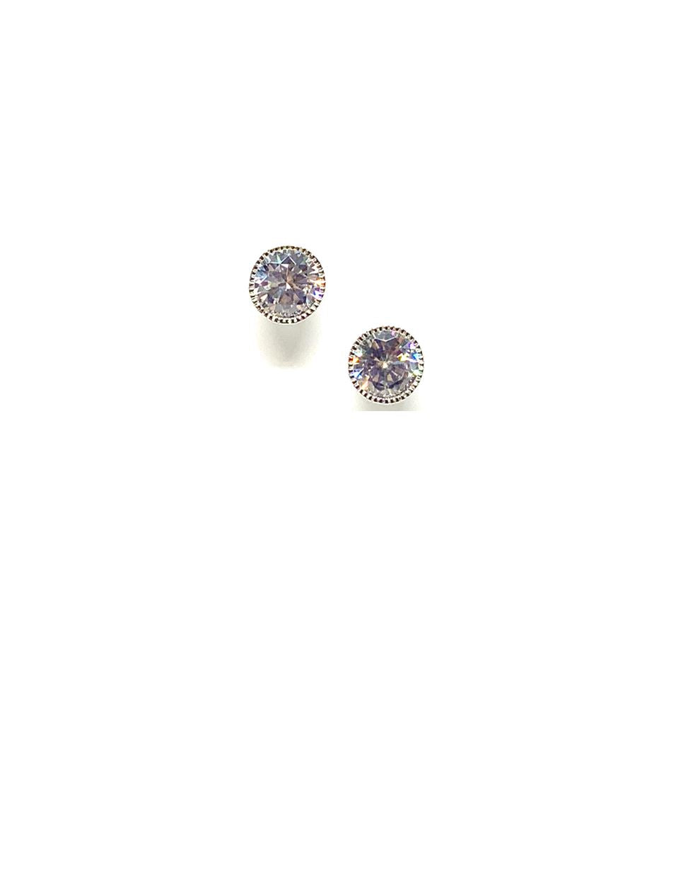 CZ Bezel Stud: 6mm: (ESP465/6) Earrings athenadesigns Default Title