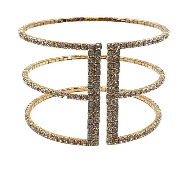 Gold Crystal Cuff Bracelet (BG3/445) Fashion Bracelet athenadesigns 