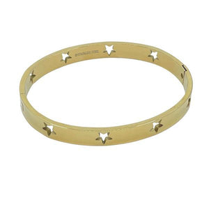 Stainless Steel Bangle Gold Plated With Stars (BNG406) Bracelet athenadesigns 