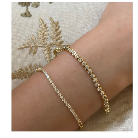 CZ Bezel Set Gold Plated Bracelet (BG4645) Bracelet athenadesigns
