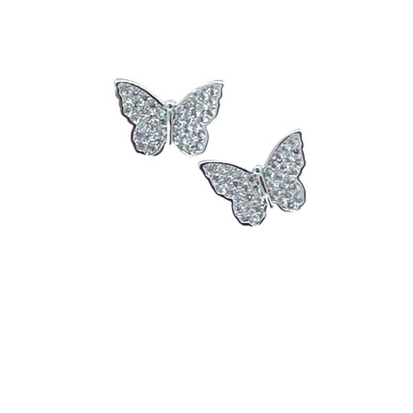 Butterfly Micro Pave Post Earring: Sterling (EP45BFLY) Earrings athenadesigns