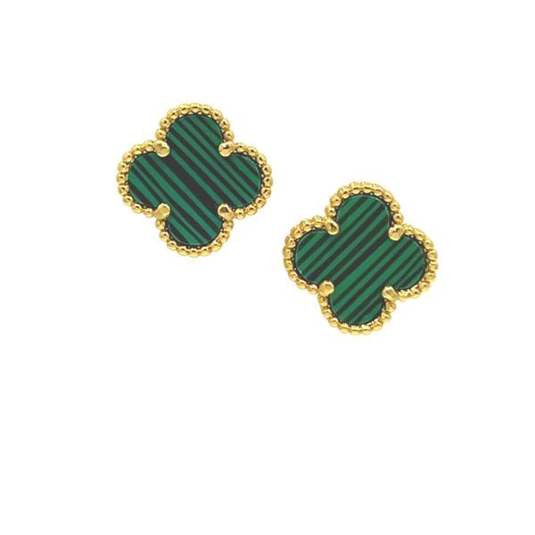 Clover Stud: Malachite (EGP478MLT) Earrings athenadesigns