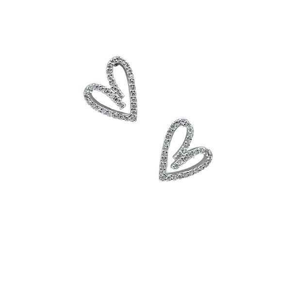 Heart: Open heart Micro Pave: Sterling (ESP654HRT) Earrings athenadesigns