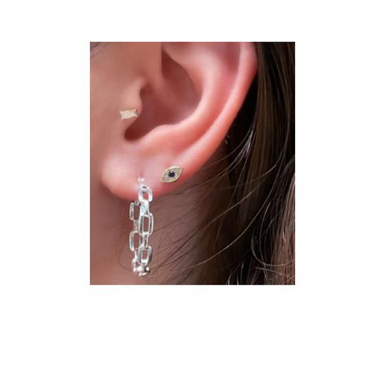 Hoops: Open Link Post Earring: Sterling (EHP4680) Earrings athenadesigns