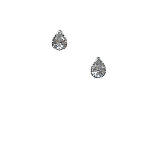 Tiny Teardrop Crystal Post Earring: Sterling : (ESP584) Earrings athenadesigns