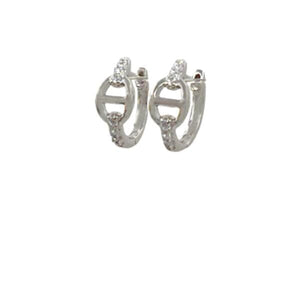 Link Pave Hoop: Sterling (EH4858) Earrings athenadesigns 