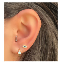 Load image into Gallery viewer, Small Hoop With Opalite Stone: Gold Vermeil (EGH40P) Earrings athenadesigns