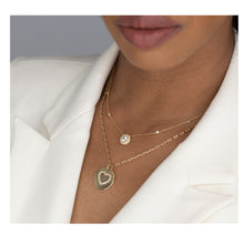 Load image into Gallery viewer, Heart CZ on 18kt Gold Fill Disk Necklace (NGCP645HRT) Necklaces athenadesigns 
