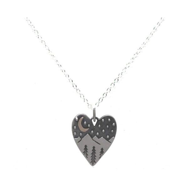 Mixed Metal Heart with Landscape (NCP64X) Necklaces athenadesigns